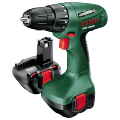 Аккумуляторная дрель-шуруповерт BOSCH PSR 1200 1.2Ah x2 Case 15 Н·м зеленый/черный