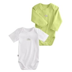 Боди Наша мама размер 80, белый/салатовый