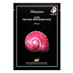 JM Solution Ультратонкая осветляющая тканевая маска с муцином улитки Active Pink Snail Brightening Mask Prime, 30 мл