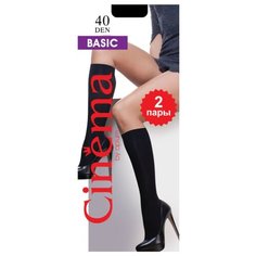 Капроновые гольфы Cinema Basic 40 den 2 пары Opium, one size, nero