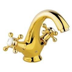 Смеситель для раковины (умывальника) Timo 1911F Gold двухрычажный золото