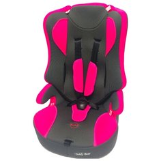 Автокресло группа 2/3 (15-36 кг) Мишутка LB 513 (без вкладыша), pink/black dot