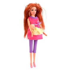 Кукла Карапуз Беременная София в розовом платье с ребенком, 29 см, 66308-1-S-BB