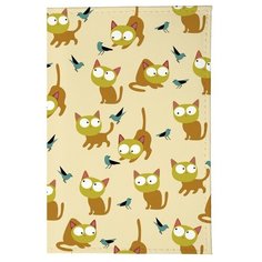 Обложка для паспорта Mitya Veselkov Рыжие кошки OZAM199, бежевый/оранжевый