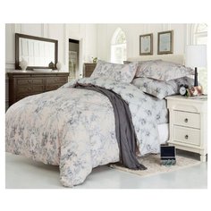 Постельное белье семейное СайлиД B-177, сатин серый