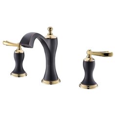 Смеситель для раковины (умывальника) Timo Unari 7511/04F Black-Antique двухрычажный встраиваемый черный антик/золото