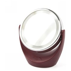 Зеркало косметическое настольное Marta MT-2646 с подсветкой бордовый гранат