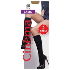 Капроновые гольфы Cinema Basic 40 den 2 пары Opium, one size, visone