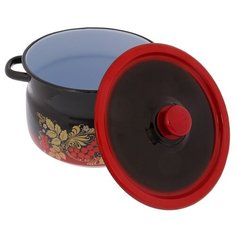 Кастрюля СтальЭмаль С1920.38 8 л, красный/черный