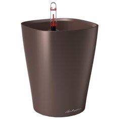 Кашпо LECHUZA DELTINI настольное с автополивом с субстратом в комплекте 15х15х19 см кофе