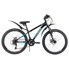 Подростковый горный (MTB) велосипед Stinger Caiman D 24 (2020) с крыльями черный 14" (требует финальной сборки)