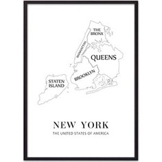 Постер в рамке Дом Корлеоне New York карта 30x40 см