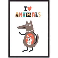 Постер в рамке Дом Корлеоне Волк I love animals 40x60 см
