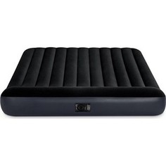 Надувной матрас Intex 64150 с подголовником Pillow Rest Classic Bed Fiber-Tech, 152х203х25 см встроенный насос,