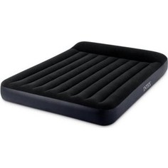 Надувной матрас Intex 64148 с подголовником Pillow Rest Classic Bed Fiber-Tech, 152х203х25 см встроенный насос,