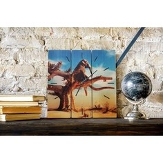 Настенные часы Дом Корлеоне Слон на дереве 50x50 см