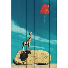 Картина на дереве Дом Корлеоне Жираф и шарики 60x90 см