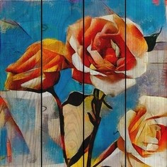 Картина на дереве Дом Корлеоне Розы 40x40 см