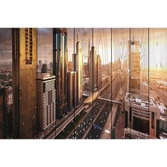 Картина на дереве Дом Корлеоне Панорама Дубая 60x90 см
