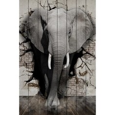 Картина на дереве Дом Корлеоне Дикий слон 30x40 см