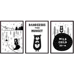 Набор из 3-х постеров Дом Корлеоне Коллаж Детский №80 30х40 см 3 шт.