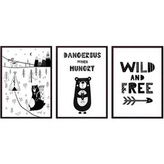 Набор из 3-х постеров Дом Корлеоне Коллаж Детский №81 40х60 см 3 шт.