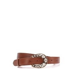 Кожаный ремень с отделкой из кристаллов на пряжке Ralph Lauren