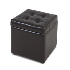 Пуф Квадро с ящиком черный Шарм Дизайн