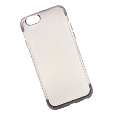 Силиконовый чехол LP для iPhone 6/6s TPU хром рамка серая со стразами Liberty Project
