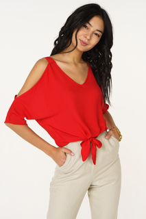 Блуза женская adL 11533717000 красная 46 RU