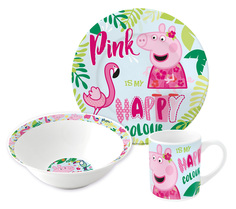 Набор посуды керамической Stor в подарочной упаковке Свинка Пеппа и Фламинго, 20165