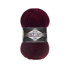Пряжа для вязания Ализе Superlana midi (25%шерсть, 75%акрил) 5х100гр/170м цв,057 бордовый Alize