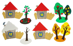 Четыре домика маленькие, с полем Lip Lip