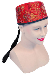 Шляпа китайская красная с косичкой - 2 Bristol