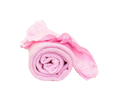 Одеяло вязаное Baby Nice с рюшами розовое, 80x100 см