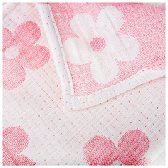 Одеяло муслиновое Baby Nice Цветы розовое, 100x118 см