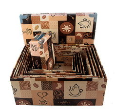 Комплект коробок-сундучков "Кофейный", 42x34x17 см (12 штук) Русские подарки