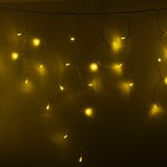 Гирлянда "Айсикл" 4,8х0,6 м, с эффектом мерцания, белый ПВХ, 176LED, цвет: Жёлтый, 220В Neon Night
