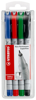 Набор маркеров STABILO OHPen universal Non-Permanent Superfine 851/4 4 шт
