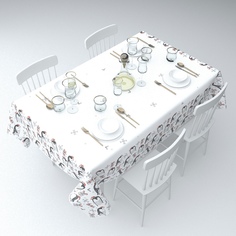 Скатерть Сирень Пингвины Цвет: Белый 120х145 см