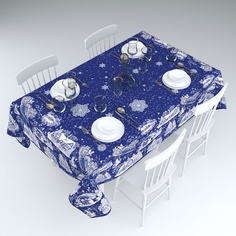 Скатерть Сирень Чудесная зима Цвет: Синий 145х220 см