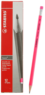 Карандаши чернографитные Stabilo Swano с ластиком