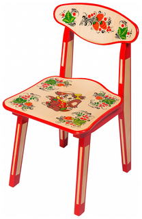Стул детский Хохлома Зверьки 50 см Хохломская роспись