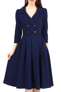 Платье женское Grey Cat GPL00019Z(KAMORGO) синее 52 RU