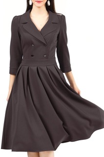 Платье женское Grey Cat GPL00019Z(KAMORGO) коричневое 44 RU