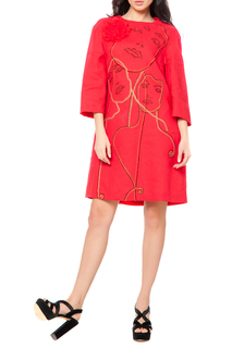 Платье женское Yukostyle 607 красное 46 RU