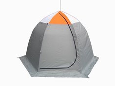 Палатка Митек Омуль трехместная оранжевая/беж/хаки