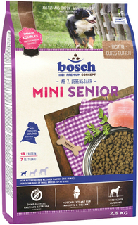 Сухой корм для собак Bosch Mini Senior, для пожилых мелких пород, домашняя птица, 1кг