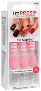 Лак для ногтей Kiss Impress Press-On Manicure One Step Gel Bipd 280 24 шт
