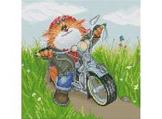 Набор для вышивания Белоснежка "Котоциклист"